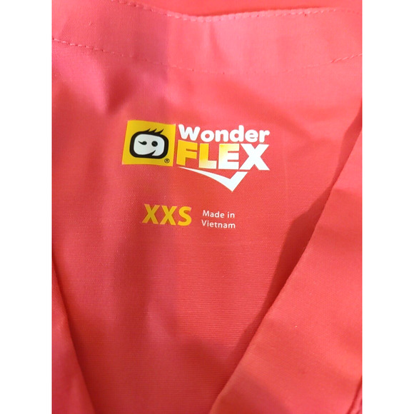 Wonder Flex Women's Scrub Top Size X X S Peach Pink Flaw - Picture 6 of 10